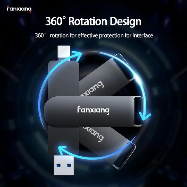 Alt view image 3 of 5 - fanxiang 512GB Fast External SSD Flash Drive Up to 2000MB/s USB3.2 Gen2, 2-in-1 Dual USB A +Type-C Drive, USB Memory Stick Solid State Thumb Drive for iPhone 15/16/Android/Windows/MacPC/Laptops