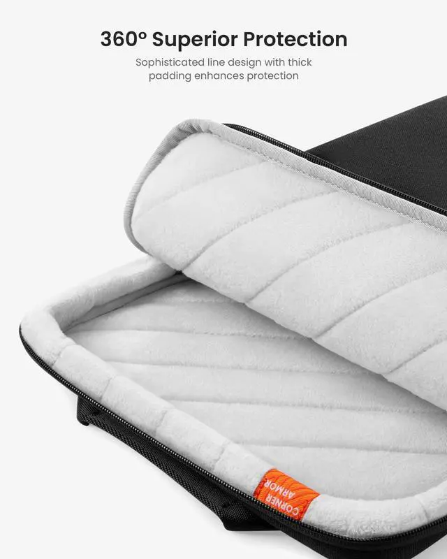 Alt view image 5 of 5 - tomtoc 360 Protective Laptop Sleeve Designed for 14-inch MacBook Pro M4/M3/M2/M1 Pro/Max, 13.8'' 2024 Surface Laptop AI PC, Water-Resistant Well-Organized Accessory Sleeve Case with Handle