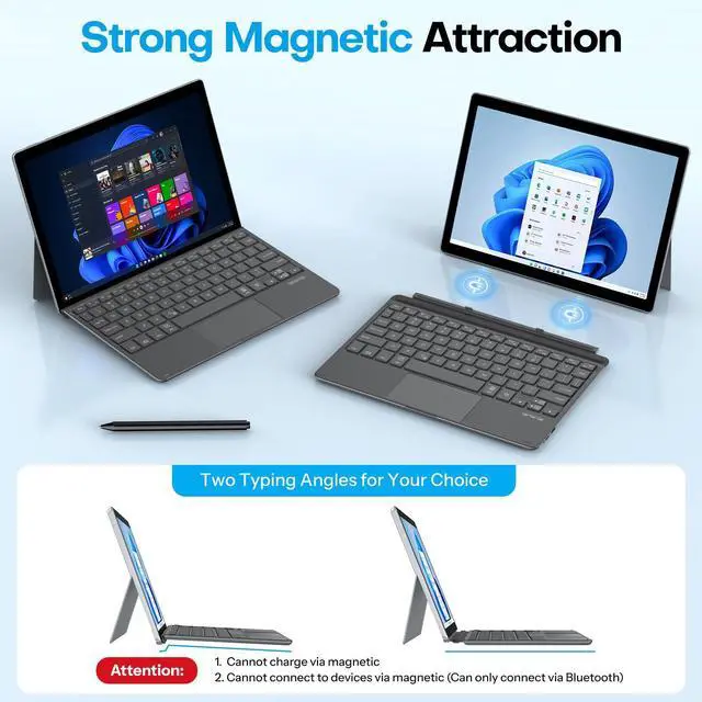 Alt view image 5 of 5 - OMOTON Keyboard for Surface Go 4/3 /2/1, Bluetooth Type Cover for Surface Go, 7-Color Backlit, Ultra-Slim Wireless Keyboard with Touchpad, Built-in Rechargeable Battery