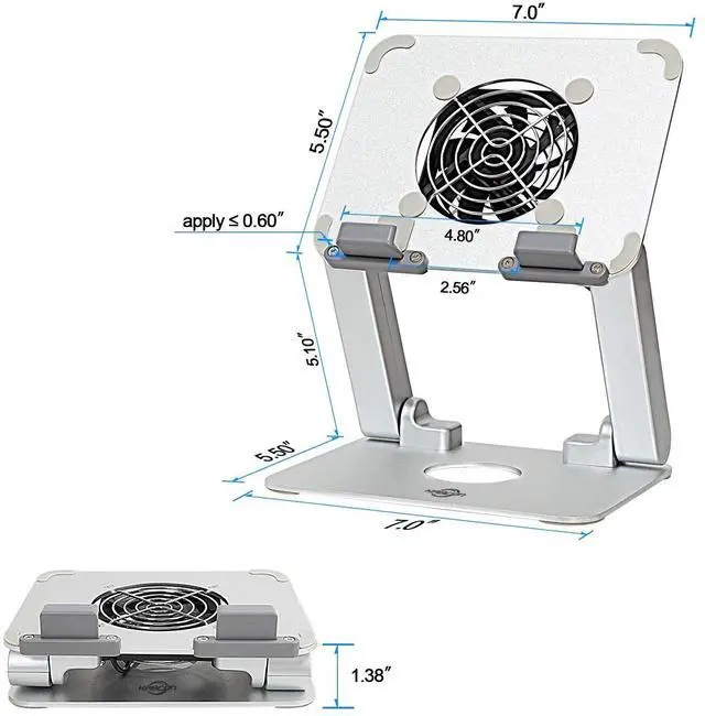 Alt view image 2 of 5 - KABCON Surface Pro Tablet Stand with Quiet Cooling Fan for Microsoft Surface & iPad Pro/Air/Mini,Samsung Galaxy,Up to 13'' Tablets