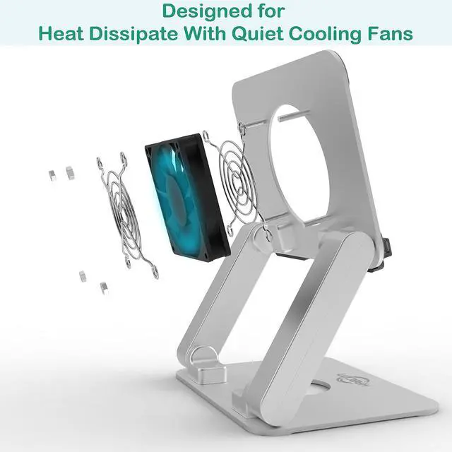 Alt view image 4 of 5 - KABCON Surface Pro Tablet Stand with Quiet Cooling Fan for Microsoft Surface & iPad Pro/Air/Mini,Samsung Galaxy,Up to 13'' Tablets