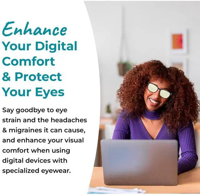 Alt view image 3 of 5 - Sleep ZM 60% Blue Light Blocking Glasses + Foldable Leather Case for Computer, TV, Gaming Use Improve Sleep Quality by Naturally Producing Melatonin for Women and Men