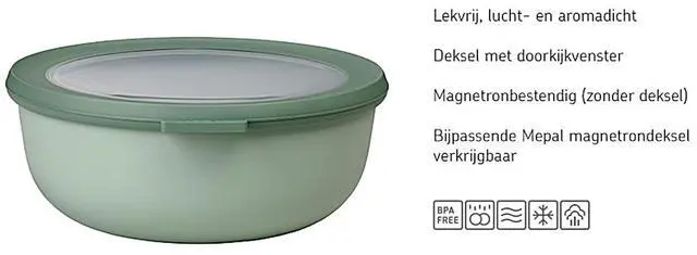 Alt view image 3 of 4 - Mepal Cirqula Set of 4 Multi Food Storage and Serving Bowls with Lids, Food Prep Containers, Shallow, Nordic Blue, 1 each (350ml|12oz), (750ml|25oz), (1250ml|42oz), (2250ml|76 oz), 1 Set