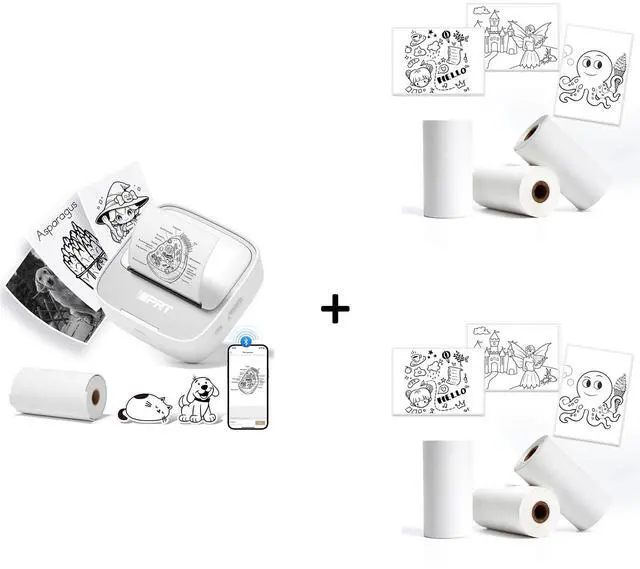 Main image of PRT Mini-Sticker Printer with 7 Rolls Sticker Paper