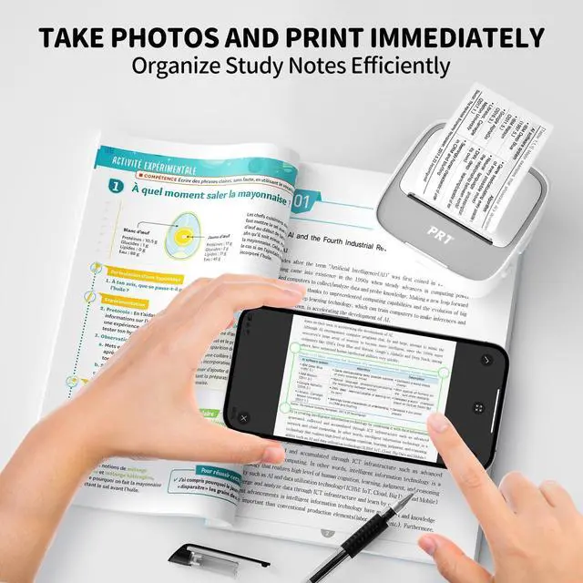 Alt view image 2 of 5 - PRT Mini-Sticker Printer with 7 Rolls Sticker Paper