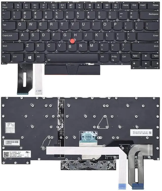 Alt view image 5 of 5 - Replacement Keyboard for ThinkPad T480S T490 T495 E480 E490 E495 L380 L390 L480 L490 Series Laptop with Backlit US Layout