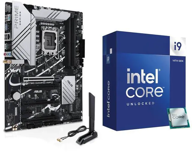 Main image of MICRO CENTER CPU Motherboard Combo - Intel i9-14900K 14th Gen 24-Cores LGA 1700 Desktop Processor with ASUS Z790 Gaming WIFI7 Motherboard