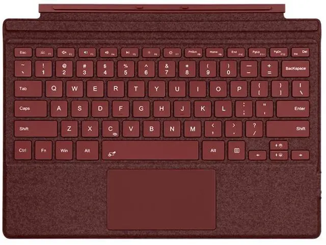 Main image of NUWONAYA Keyboard for Surface Pro 7+ Pro 7 Pro 6 Pro 5 Pro 4 Pro 3, Portable Slim Type Cover for Surface Pro, Wireless Keyboard with Multi-Touch Trackpad,7 Color Backlit,Wine Red