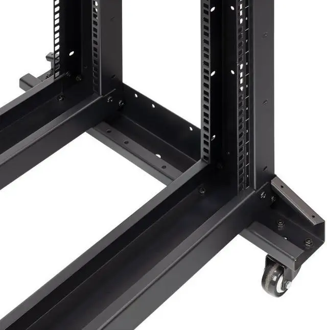 Alt view image 5 of 5 - NavePoint 42U 4 Post Server Rack  Open Frame Rack for 19 Inch Equipment, Adjustable Depth 4-Post Network Rack with Casters Wheels, 42U Server Rack 881lbs Capacity, Black