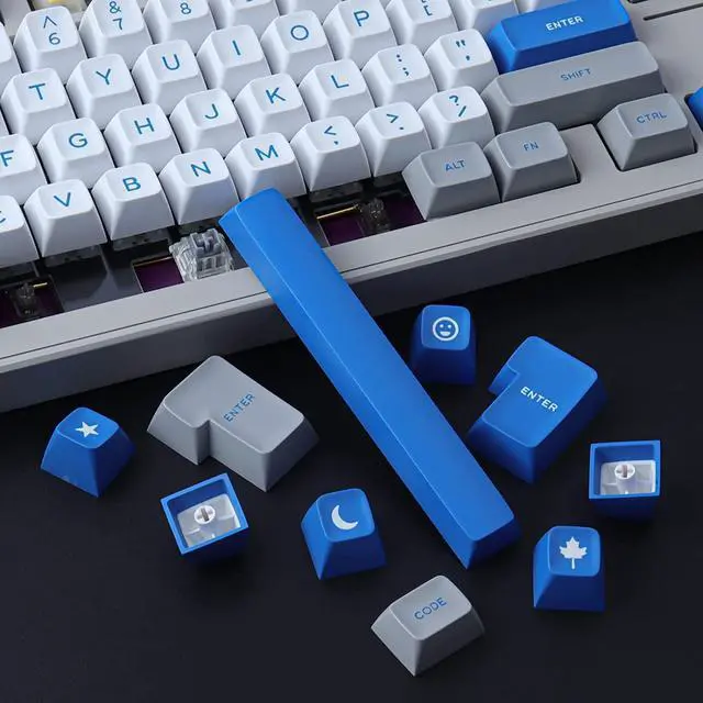 Alt view image 4 of 5 - JOMKIZ Double Shot Keycaps,173 Keys SA Profile Keycaps Set with 2.75u, 3u, 6.25u and 7u Spacebar for Cherry Mx Switches ISO ANSI Layout Mechanical Keyboard