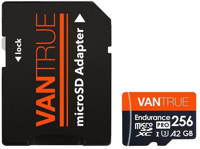 Alt view image 2 of 5 - Vantrue 256GB microSDXC UHS-I U3 4K UHD Video High Speed Transfer Monitoring SD Card with Adapter for Dash Cams, Body Cams, Action Camera, Surveillance & Security Cams