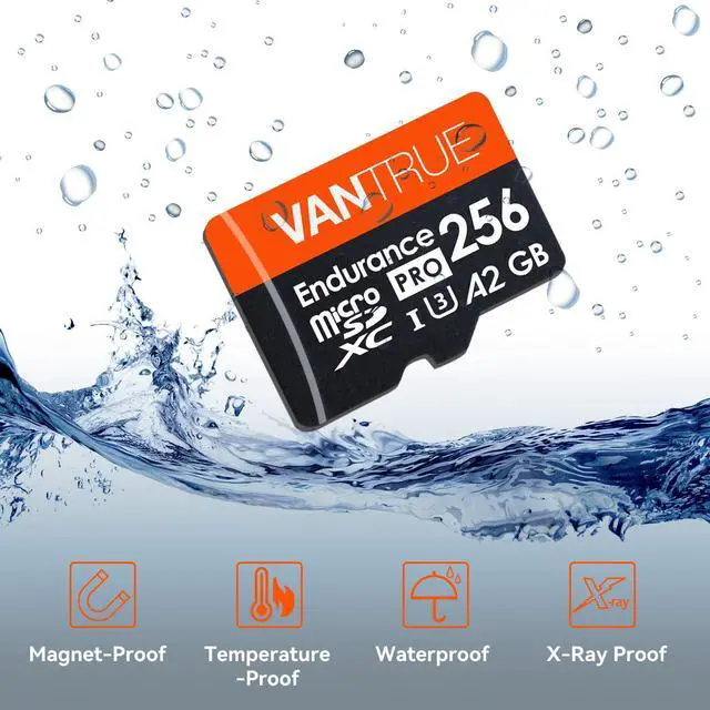 Alt view image 5 of 5 - Vantrue 256GB microSDXC UHS-I U3 4K UHD Video High Speed Transfer Monitoring SD Card with Adapter for Dash Cams, Body Cams, Action Camera, Surveillance & Security Cams