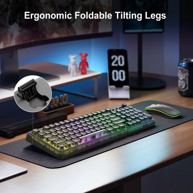 Alt view image 2 of 5 - 2.4G Wireless Keyboard and Mouse, Wireless Keyboard and Mouse Combo, Click Soft, 2.4GHz Cordless Connection for Windows/PC/Laptop (Black)