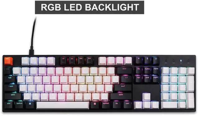 Alt view image 3 of 5 - Keychron C2 104 Keys Full Size Wired Mechanical Keyboard for Mac Windows, Hot-swappable Gateron Brown Switch RGB LED Backlit Double-Shot ABS Keycaps, USB-C Gaming Keyboard for Gamer/Typists/Office