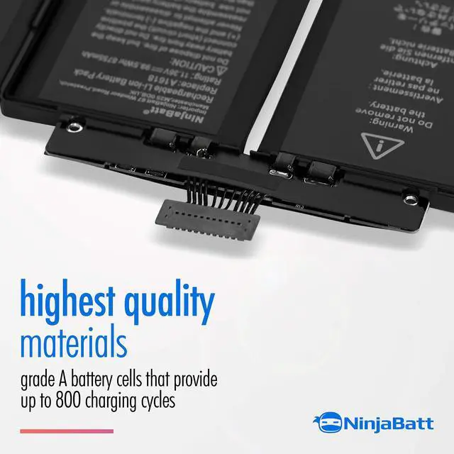 Alt view image 3 of 5 - NinjaBatt Battery Replacement A1618 A1398 for Apple MacBook Pro Retina 15"" [Mid 2015 Year ONLY]  Long Lasting [11.36V/99.5Wh]