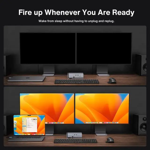 Alt view image 5 of 5 - iVANKY FusionDock Max 1 Dual Thunderbolt 4 Chips, 20-in-1 Quad 6K@60Hz Monitor MacBook Docking Station, 40Gbps Dock for Mac M1/M2/M3 Pro/Max, 2HDMI 2.0, 96W PD, 10Gbps USB, 2.5 GbE, Silver