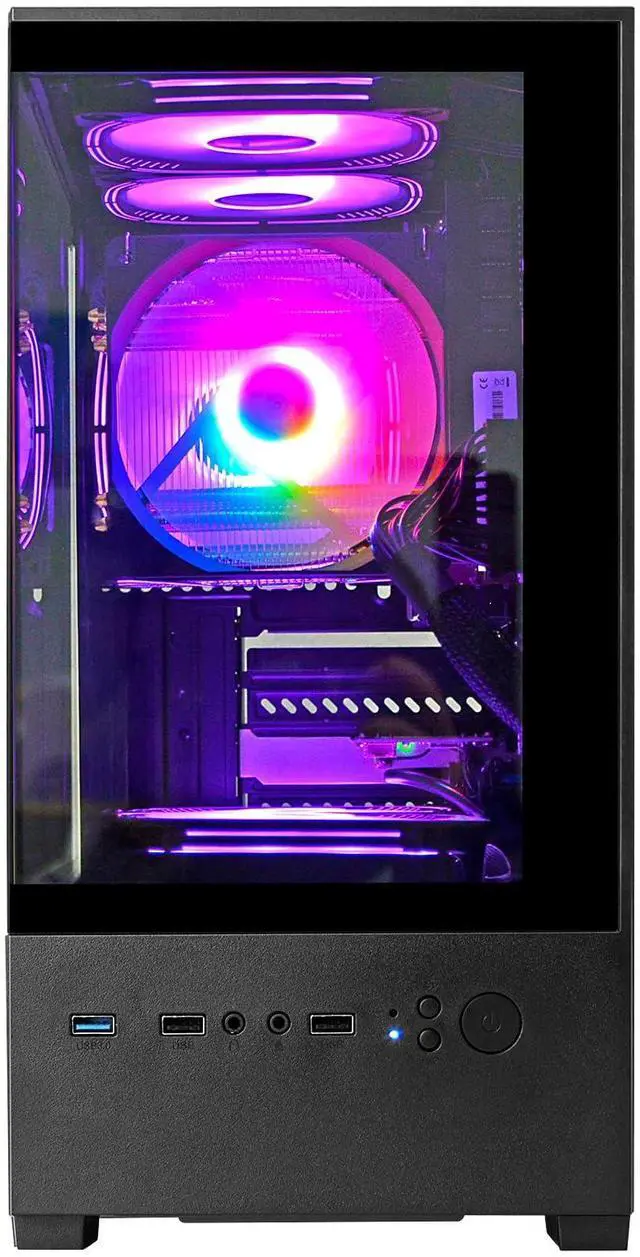 Alt view image 5 of 5 - LXZ Desktop PC AMD Ryzen 7-5700G 8 core 3.9GHz, 16G DDR4 RAM, 512GB NVME SSD, Tower Computer with 400W Power Supply for Home and Office (Black)