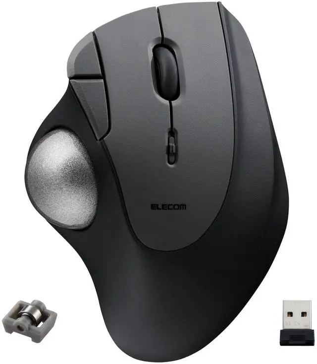 Main image of ELECOM Ergonomic Comfort Design Trackball IST Wireless 2.4GHz Connect, Super-Smooth Tracking with Roller Ball Bearing, 36mm Ball, Thumb Control, Compatible for Windows, PC, and Mac Black (M-IT11DRBK)
