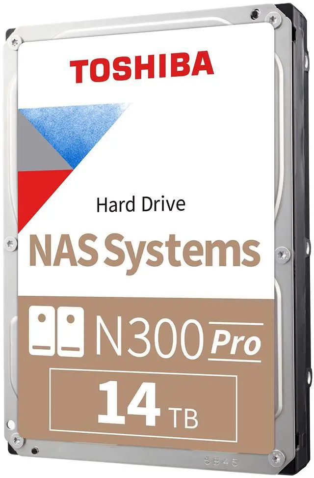 Main image of Toshiba N300 PRO 14TB Large-Sized Business NAS (up to 24 bays) 3.5-Inch Internal Hard Drive - Up to 300 TB/year Workload Rate CMR SATA 6 GB/s 7200 RPM 512 MB Cache - HDWG51EXZSTB