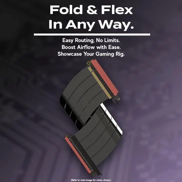 Alt view image 5 of 5 - LINKUP - AVA5 PCIE 5.0 Riser Cable | RTX5090 RX9070 GPU Ready | x16 128GB/s Speed | Compatible with FormD T1 | Designed for Mini ITX Case | Double Reverse Black 18cm (Total Length 20cm)