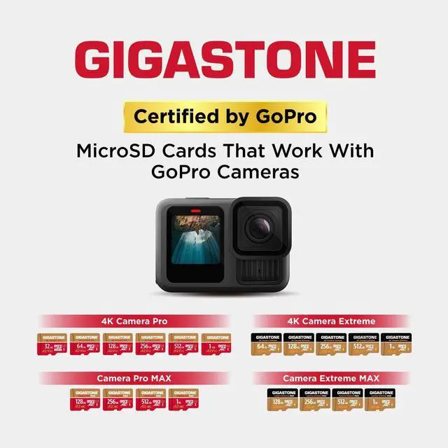 Alt view image 5 of 5 - [5-Yrs Free Data Recovery] GIGASTONE 128GB Micro SD Card, 4K Camera Pro MAX, Compatible with Gopro, Dash Cam, DJI, Drone, Security Camera, Speed Up to 120MB/s, UHS-I A2 4K U3 C10, with Adapter