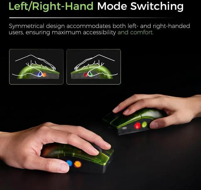 Alt view image 4 of 5 - AKNES 8BitDo Retro R8 Mouse with PAW 3395 Optical Sensor DPI 26K, Wireless 4K Polling Mouse with Charging Dock, Programmable Buttons, and Kailh Sword GM X Micro Switches - X Box Edition