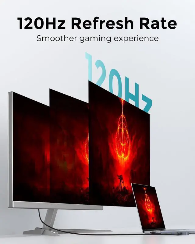 Alt view image 4 of 5 - NewQ USB4 40Gbps Hub, 8K@60Hz 4K@120Hz HDMI 2.1 Dock, 2*USBA 3.2, USBC 3.2, Gigabit Ethernet, PD-in 100W, Compatible w/Thunderbolt 3/4/5, USB4.0 Docking Station for MacBook, Windows, Chromebook