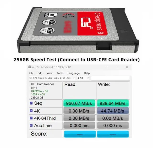 Alt view image 2 of 5 - cablecc 256GB CFexpress Memory Card Type-B CFE CFB Adapter Compatible with XS Camera 8K RAW PCIe Expansion