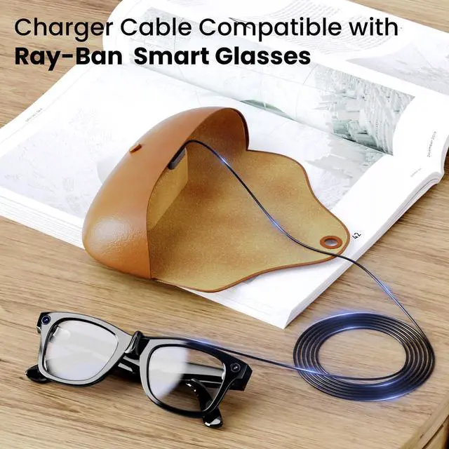 Alt view image 3 of 5 - tollkye 4.9FT Portable Extension Charging Cable Compatible with Ra.y-Ban Me.ta Wayfarer/Skyler/Headliner Smart Glasses Charger Case, for Ra.y-Ban Meta Charger Accessories