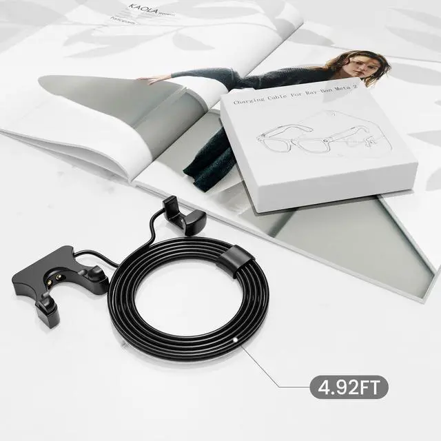Alt view image 5 of 5 - tollkye 4.9FT Portable Extension Charging Cable Compatible with Ra.y-Ban Me.ta Wayfarer/Skyler/Headliner Smart Glasses Charger Case, for Ra.y-Ban Meta Charger Accessories