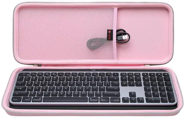 Main image of XANAD Hard Case for Logitech MX Keys/MX Keys Advanced MIC Wireless Illuminated KeyboardPink-Inside: 17.2"x6.2"x1.2"