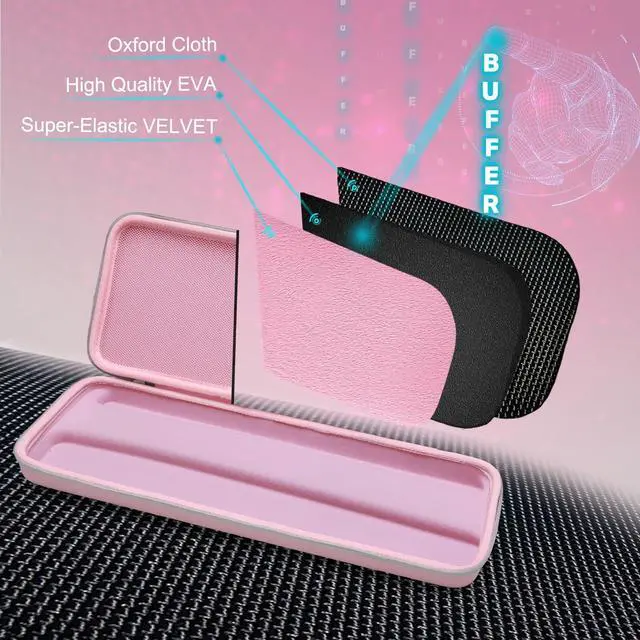 Alt view image 4 of 5 - XANAD Hard Case for Logitech MX Keys/MX Keys Advanced MIC Wireless Illuminated KeyboardPink-Inside: 17.2"x6.2"x1.2"