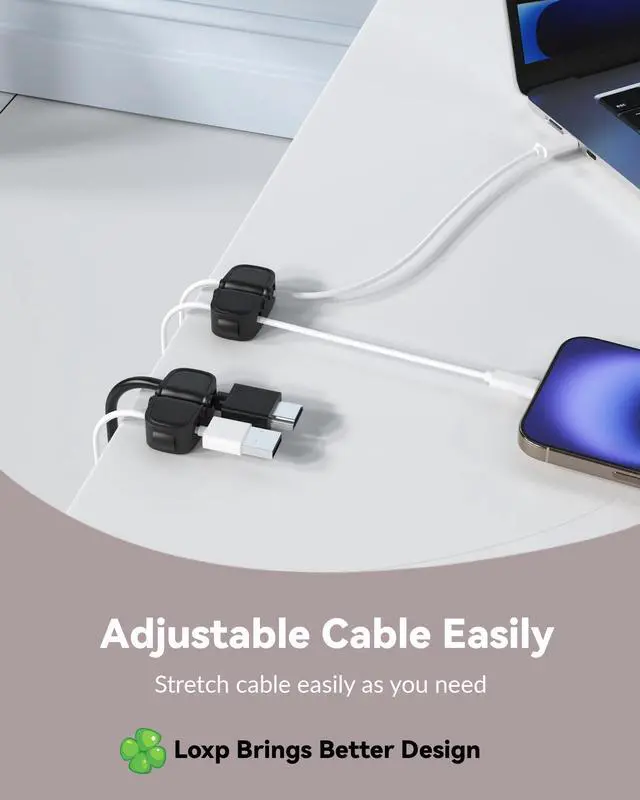 Alt view image 4 of 5 - Laptop Stand & Magnetic Cable Clips 2 in 1, Ultra Stable Adjustable Laptop Stand with 360 Rotating Base All Metal, Black