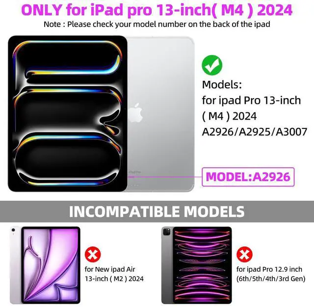 Alt view image 2 of 5 - GOKOCO Magic Keyboard Case for iPad Pro 13-inch M4 2024,Easy-Set Magnetic Detachable Keyboard with Multi-Touch Trackpad,7 Colors Backlight,Floating Cantilever Stand,LCD Screen-White