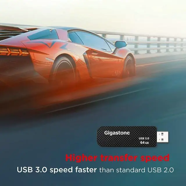 Alt view image 5 of 5 - GIGASTONE 64GB Flash Drive (10 Pack) Z30 USB 3.2 Gen 1, 80MB/s Ultra Fast, Keychain Loop, Carbon Fiber Style, Push-Pull Design, Data Storage, Backup for PC/Mac/TV/Car, USB 2.0/3.0/3.1 Compatible