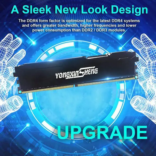 Alt view image 2 of 5 - DDR4 2666MHz 16GB Kit (8GBx2) Desktop RAM PC4-21300 UDIMM Non-ECC Unbuffered 1.2V 288-Pin CL19 PC Computer Memory Upgrade Module Kit (Black)