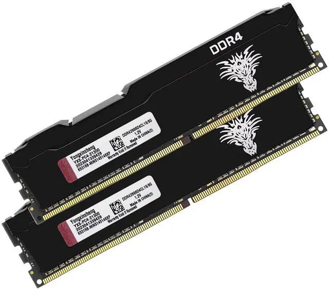 Main image of DDR4 2666MHz 16GB Kit (8GBx2) Desktop RAM PC4-21300 UDIMM Non-ECC Unbuffered 1.2V 288-Pin CL19 PC Computer Memory Upgrade Module Kit (Black)
