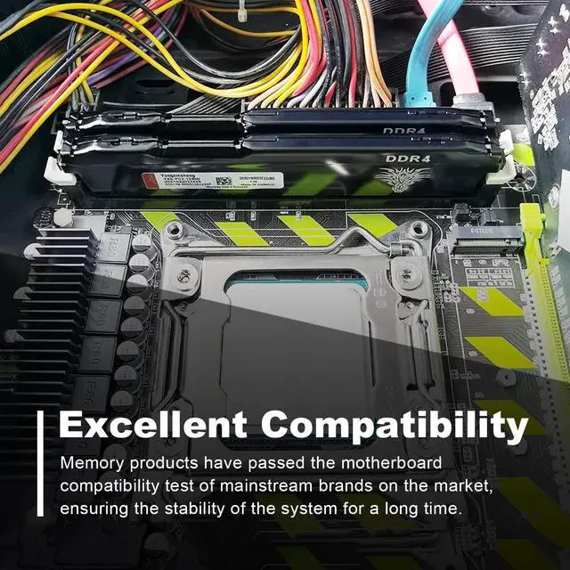 Alt view image 4 of 5 - DDR4 2666MHz 16GB Kit (8GBx2) Desktop RAM PC4-21300 UDIMM Non-ECC Unbuffered 1.2V 288-Pin CL19 PC Computer Memory Upgrade Module Kit (Black)