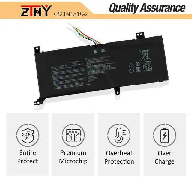 Alt view image 5 of 5 - B21N1818-2 Battery Replacement for Asus VivoBook 14 F412DA F412DK F412FA F412FL F412FJ F412UA X412DA X412FA X412FJ X412FL X412UA X412UB X412UF R424DA R424FA A412DA A412DK A412FA A412FL A412FJ A412UA