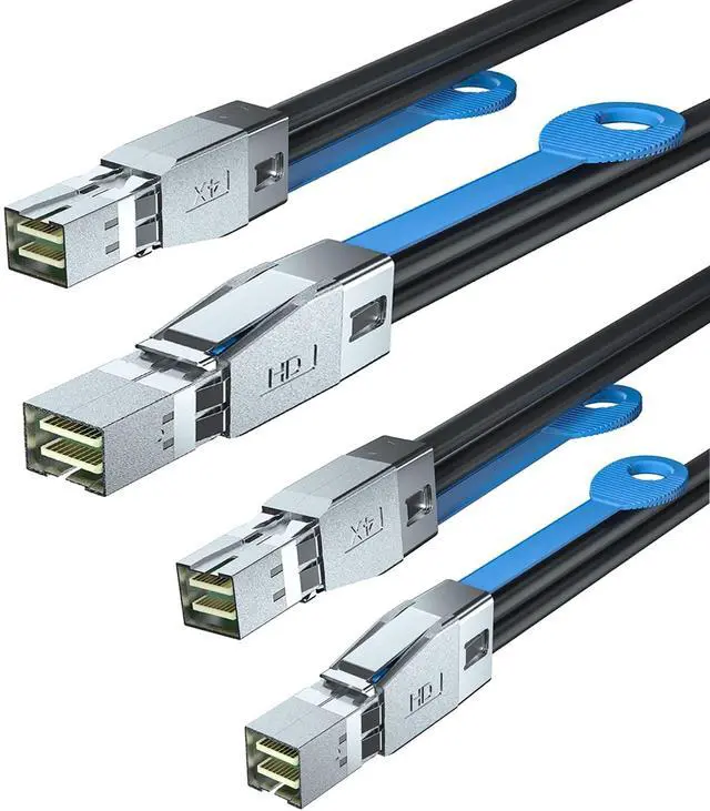 Main image of 10Gtek 12G Mini SAS HD SFF-8644 to SFF-8644 Cable for NVMe Enclosure/Storage Array, SAN & JBOD Compatibility, 100-Ohm, 2-m(6.6ft), 2-Pack