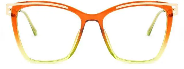 Main image of Zeelool Blue Light Blocking Glasses, Cat Eye Frame Glasses for Women Eyeglasses with Clear Lens Anti Eyestrain & UV from Computer/TV/Phone ZJGX999416-09B Orange-Green