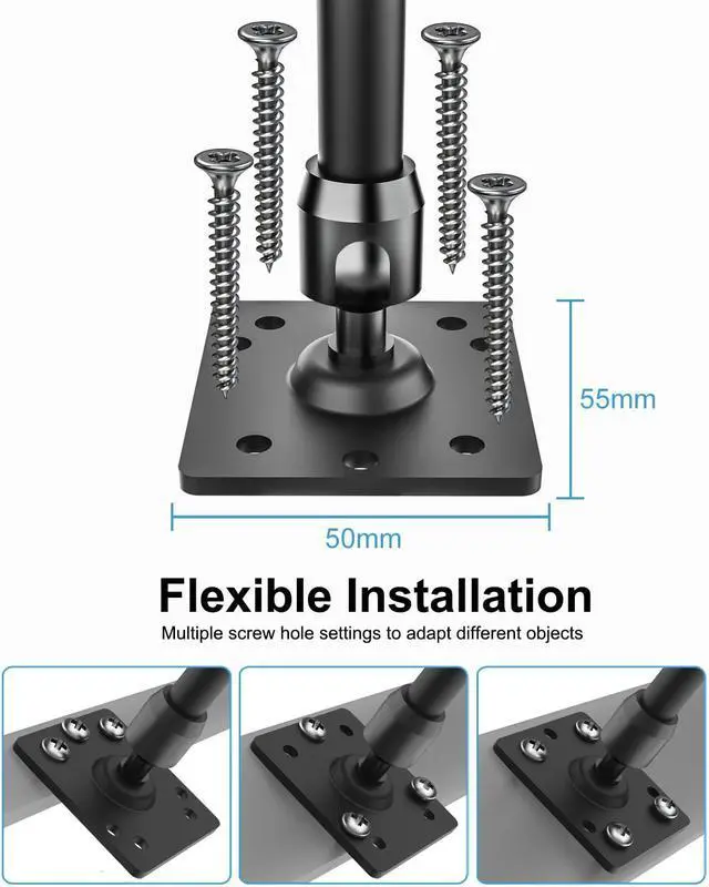 Alt view image 5 of 5 - Metal Tablet Wall Mount Holder with 360° Adjustable Foldable Arm, for iPad Pro Air Mini | Galaxy Tab | Kindle Fire | Switch | 4.7-13" Device, for Kitchen Cabinet | Home | Desk | Under Counter | Office
