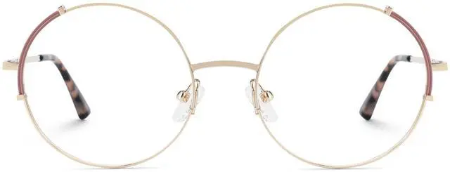 Main image of Zeelool Blue Light Blocking Glasses for Women, Round Fashion Glasses Frame Eyeglasses with Non-prescription Clear Lens ZJGM138838-06B