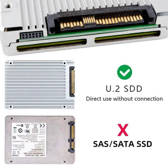 Alt view image 5 of 5 - cablecc Mini Cool Edge IO MCIO 4X to U.2 SFF-8639 NVME PCIe PCI-Express Cable for Mainboard SSD