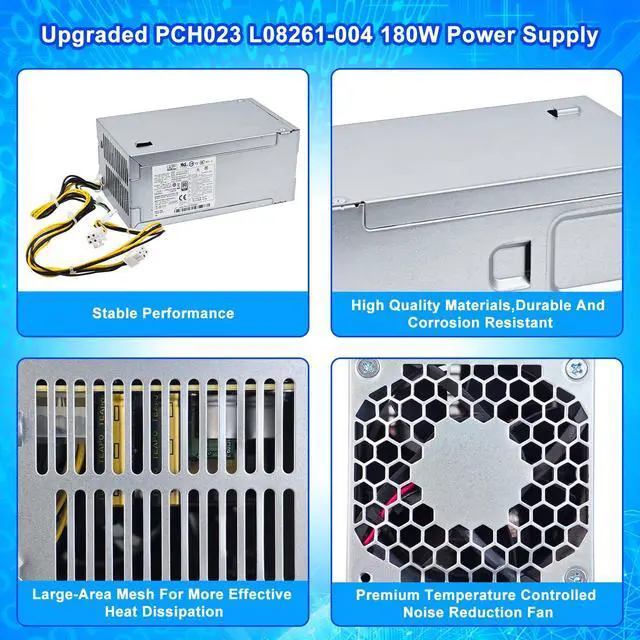 Alt view image 4 of 5 - S-Union Upgraded L08261-004 PCH023 180W Power Supply PSU Compatible with HP ProDesk G5 Pavilion 590-p0XXX 590-P0097CB PCG003 HK280-85PP L70042-004 L08261-006 Entl18 SFF L08261-004 Power Supply