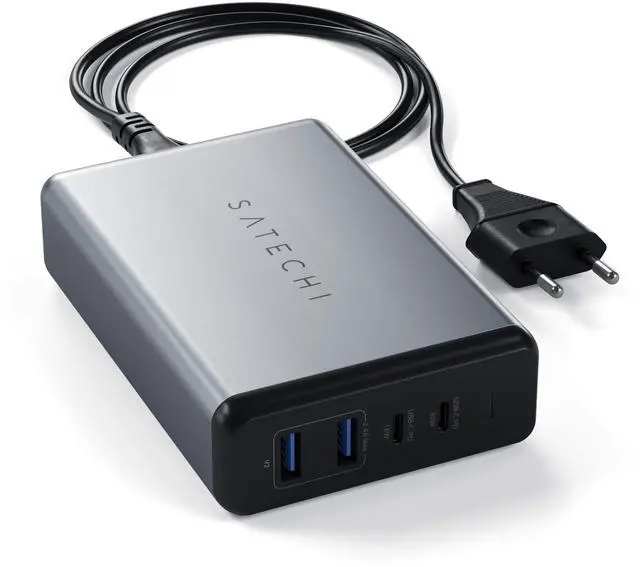 Alt view image 5 of 5 - Satechi 108W Pro USB C PD Desktop Charging Station  2 USBC PD & 2 USB A Ports, Compatible with 2020/2019 MacBook Pro, 2020/2018 MacBook Air, M1 iPad Pro/Air, iPhone 16 Pro Max/16 Pro/16/16 Plus (US)