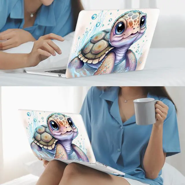 Alt view image 5 of 5 - Mektron for 2024 M3 MacBook Air 13.6 Inch A3113 Case Fits 2022 2023 A2681 M2 Chip with Liquid Retina Display Touch ID, Printed Plastic Hard Shell Cover for MacBook Air 13.6", Cute Turtle