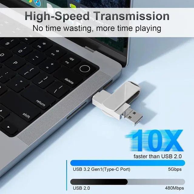 Alt view image 2 of 5 - 256G Flash Drive for iPhone Photo Stick USB Memory Stick Thumb Drives, MFi Certified 4 in 1 Portable Type-C+Micro USB+Lightning+USB Stick External Storage for PC/iPhone/iPad/Android/Smartphone/Laptop