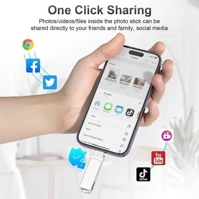 Alt view image 5 of 5 - 256G Flash Drive for iPhone Photo Stick USB Memory Stick Thumb Drives, MFi Certified 4 in 1 Portable Type-C+Micro USB+Lightning+USB Stick External Storage for PC/iPhone/iPad/Android/Smartphone/Laptop