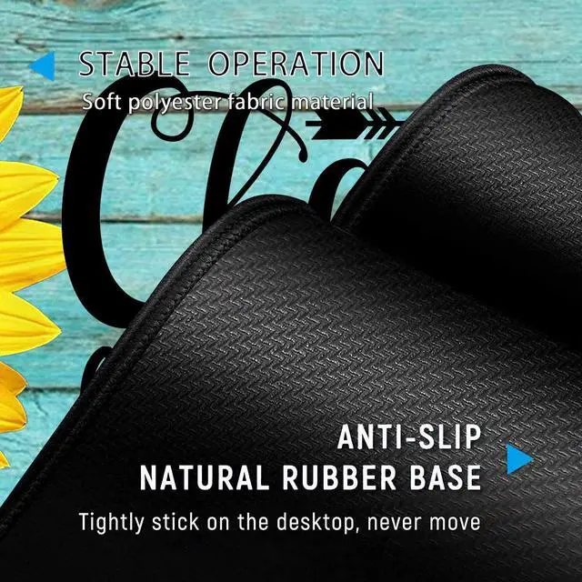 Alt view image 3 of 5 - Desk Pad, Keyboard Mouse Pad Set, Extended Gaming Mouse Pad+ Ergonomics Memory Foam Wrist Rest Support,31.5x11.8in Waterproof Large Mouse Pad for Home Office,Chaos Coordinator Sunflower XXL Mouse Mat